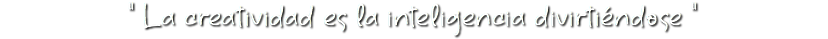 " La creatividad es la inteligencia divirtiéndose "